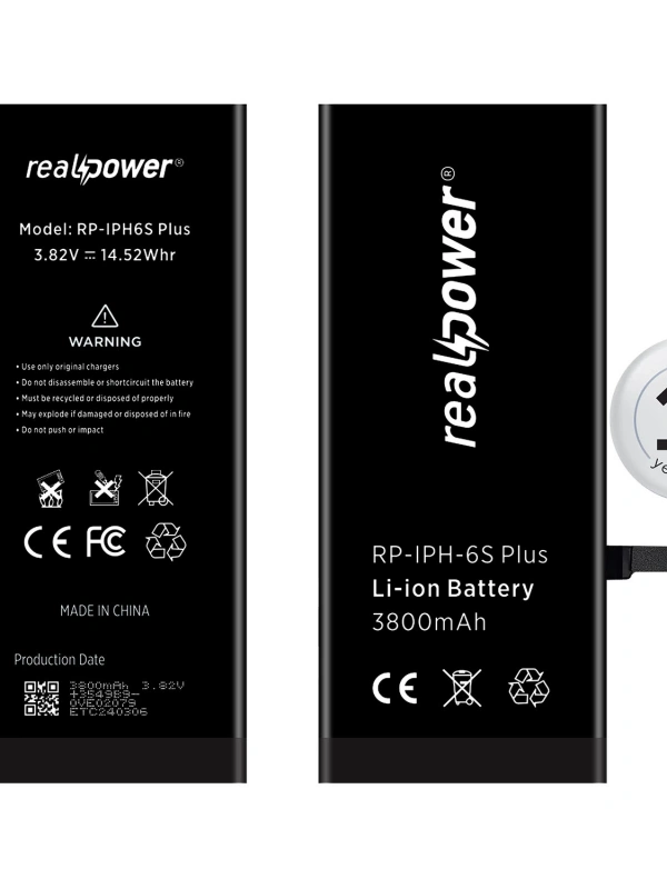 RealPower Apple Uyumlu iPhone 6s Plus Yüksek Kapasiteli Batarya 3800mah
