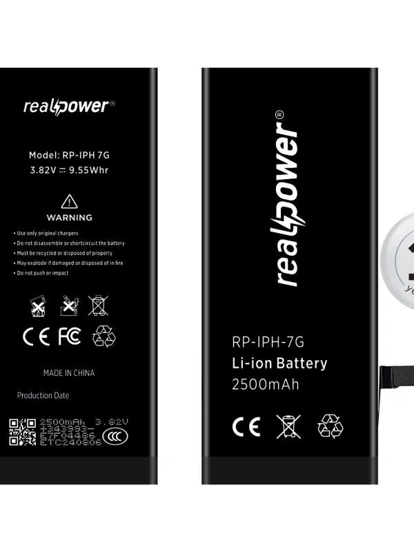 RealPower Apple Uyumlu iPhone 7 Yüksek Kapasiteli Batarya 2500mah