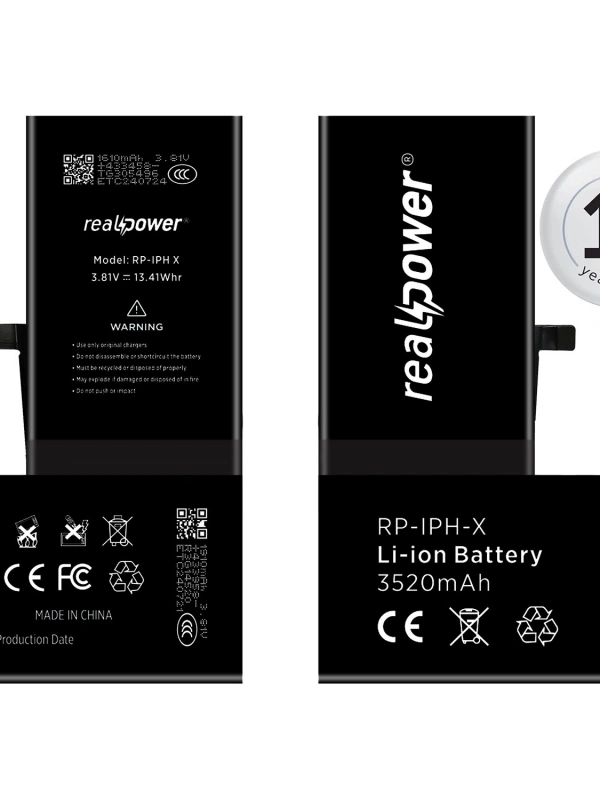 RealPower Apple Uyumlu iPhone X Yüksek Kapasiteli Batarya 3520mah