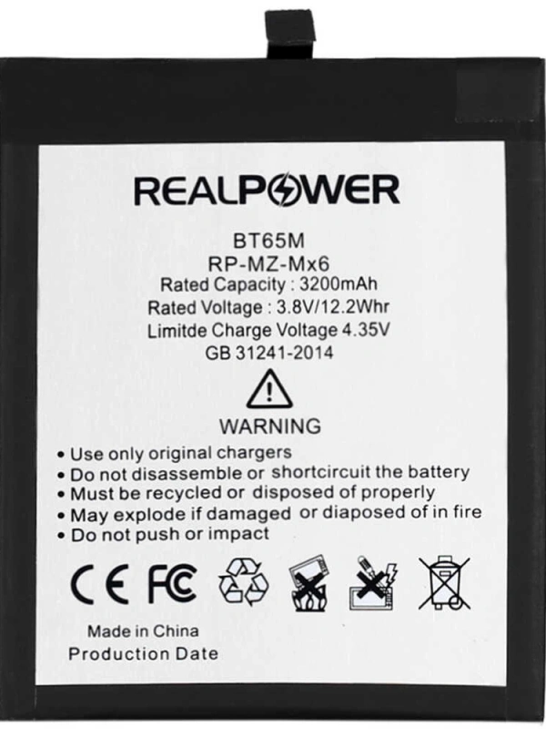 RealPower Meizu Uyumlu Mx6 Batarya 3200mah