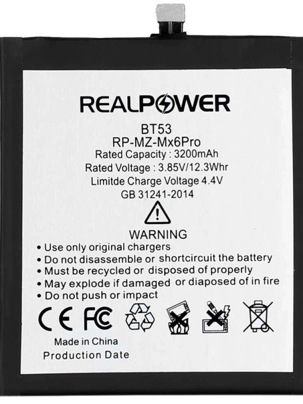 RealPower Meizu Uyumlu Mx6 Pro Batarya 3200mah