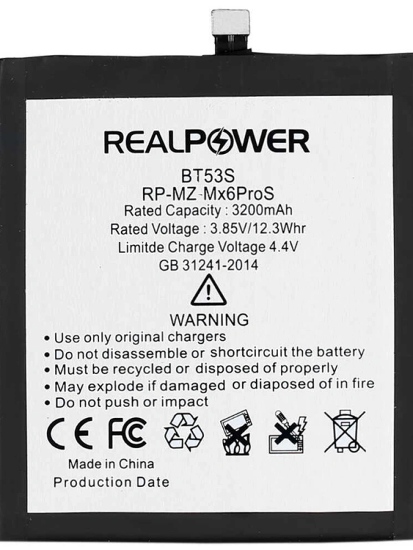 RealPower Meizu Uyumlu Mx6 Pro S Batarya 3200mah