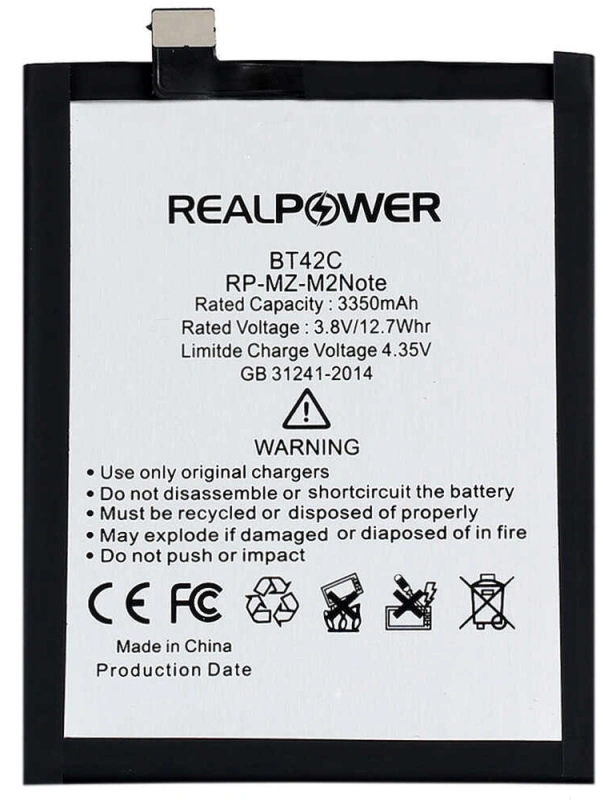 RealPower Meizu Uyumlu M2 Note Note 2 Batarya 3350mah