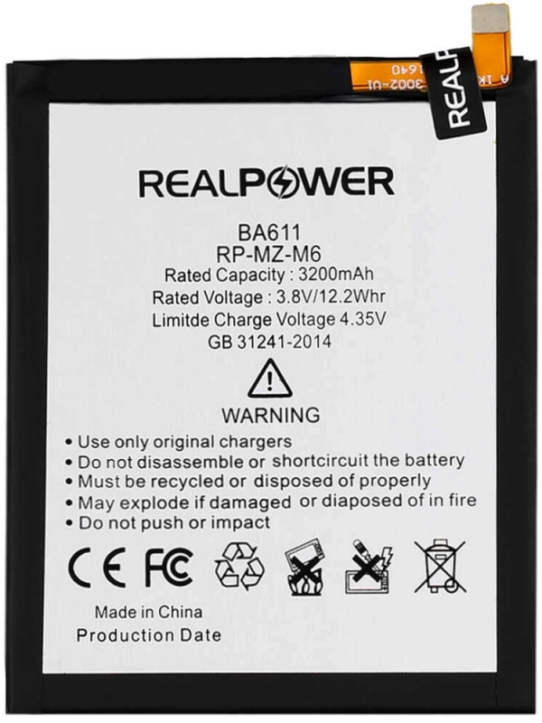 RealPower Meizu Uyumlu M6 Batarya 3200mah