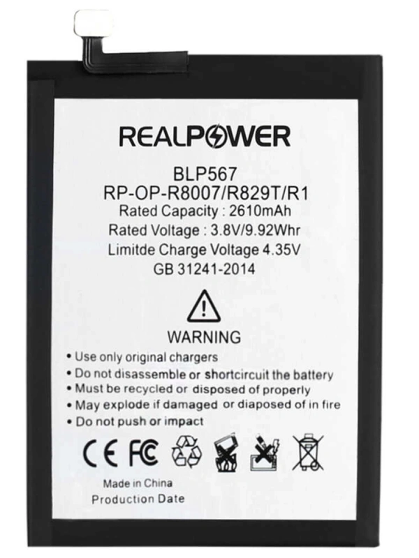 RealPower Oppo Uyumlu R8007 Batarya 2610mah