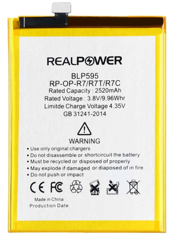 RealPower Oppo Uyumlu R7t Batarya 2520mah