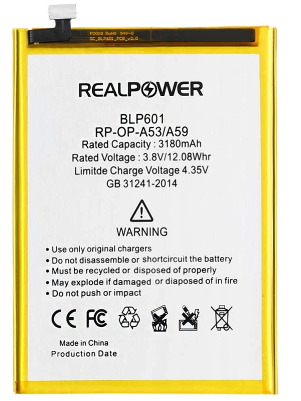 RealPower Oppo Uyumlu A53 Batarya 3180mah