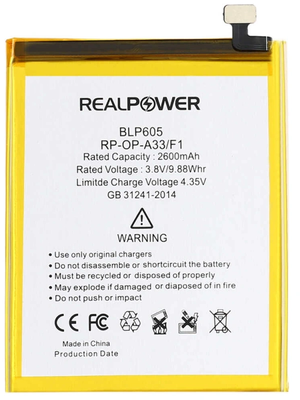 RealPower Oppo Uyumlu A33 Batarya 2600mah
