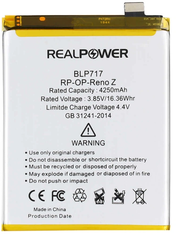 RealPower Oppo Uyumlu Reno Z Batarya 4250mah