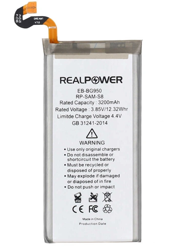 RealPower Samsung Uyumlu Galaxy S8 G950 Batarya 3200mah