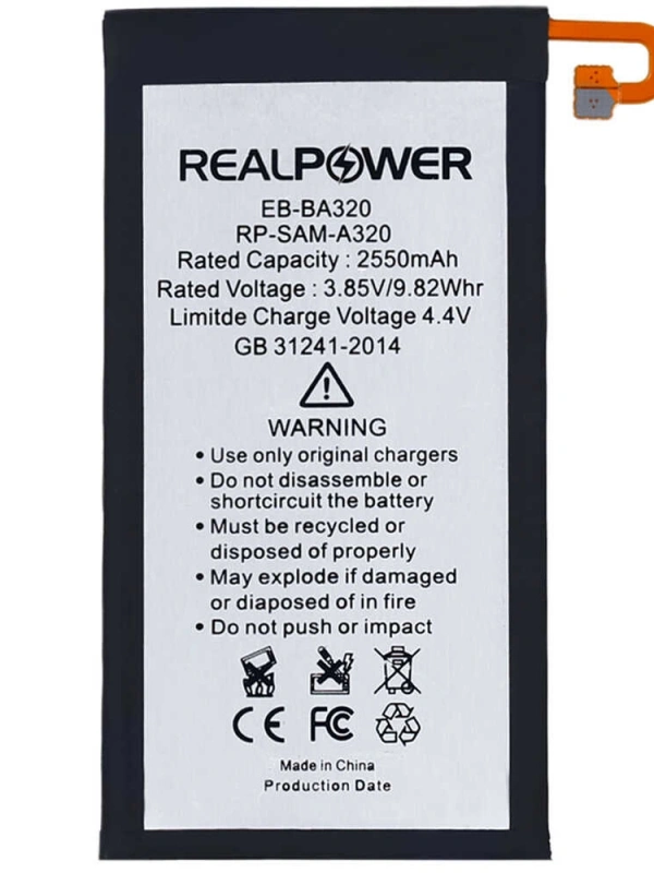 RealPower Samsung Uyumlu Galaxy A3 2017 A320 Batarya 2550mah