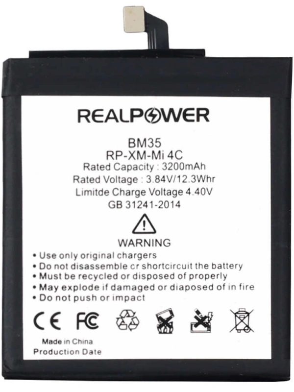 RealPower Xiaomi Uyumlu Mi 4c Batarya 3200mah