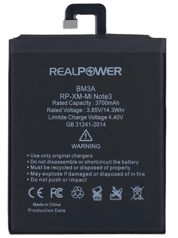 RealPower Xiaomi Uyumlu Mi Note 3 Batarya 3700mah
