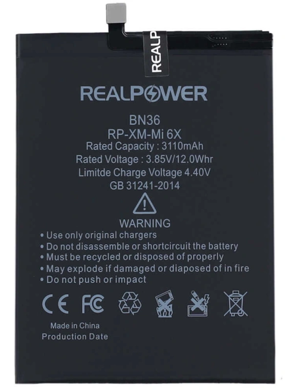 RealPower Xiaomi Uyumlu Mi 6x Batarya 3110mah