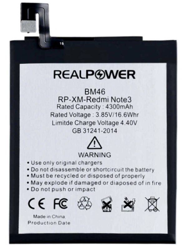 RealPower Xiaomi Uyumlu Redmi Note 3 Batarya 4300mah