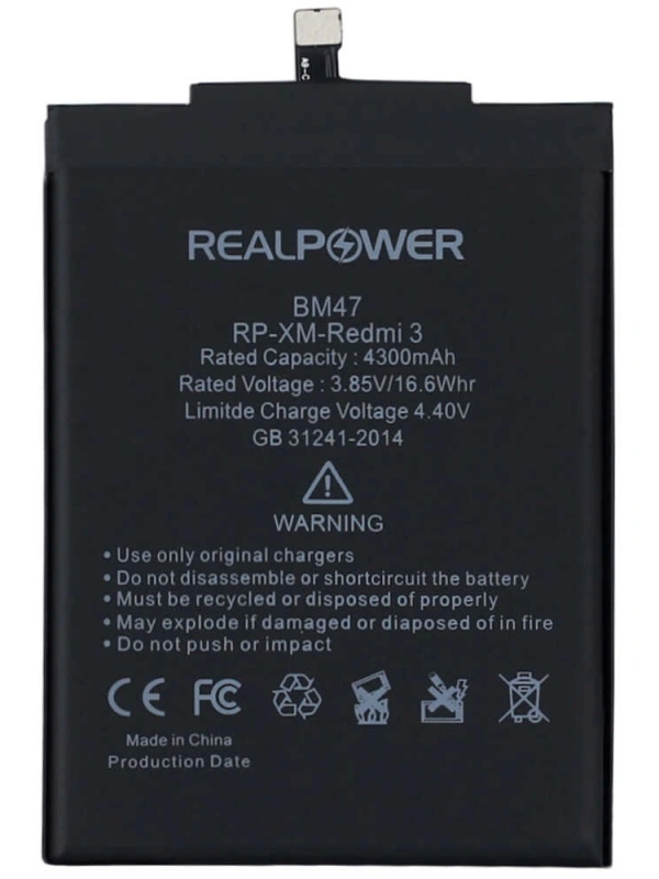 RealPower Xiaomi Uyumlu Redmi 3 Batarya 4300mah