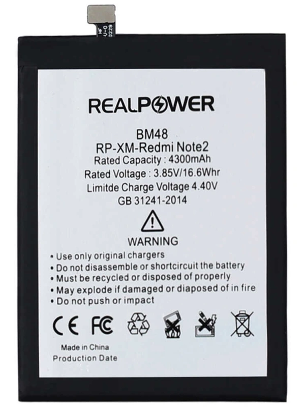 RealPower Xiaomi Uyumlu Redmi Note 2 Batarya 4300mah