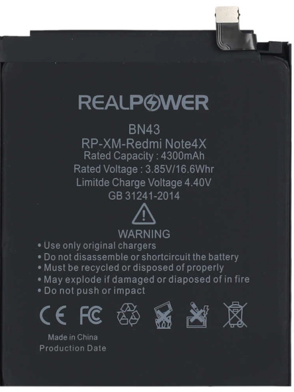 RealPower Xiaomi Uyumlu Redmi Note 4x Batarya 4300mah