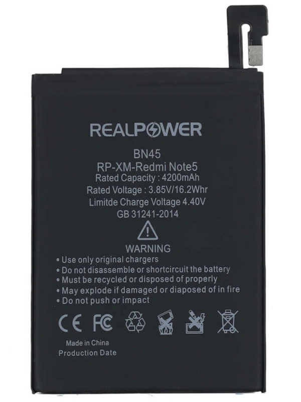 RealPower Xiaomi Uyumlu Redmi Note 5 Batarya 40200mah