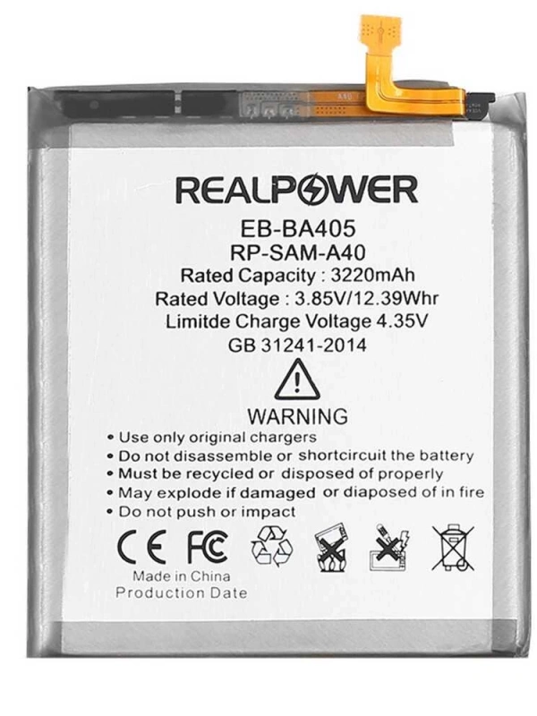 RealPower Samsung Uyumlu Galaxy A40 A405 Batarya 3220mah