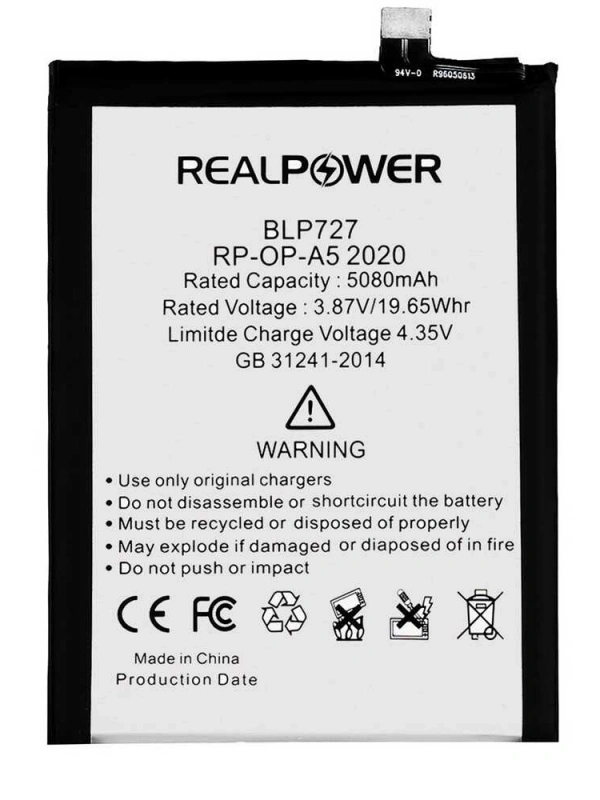 RealPower Oppo Uyumlu A5 2020 Batarya 5080mah