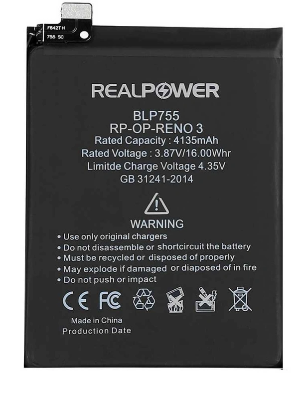 RealPower Oppo Uyumlu Reno 3 Batarya 4135mah