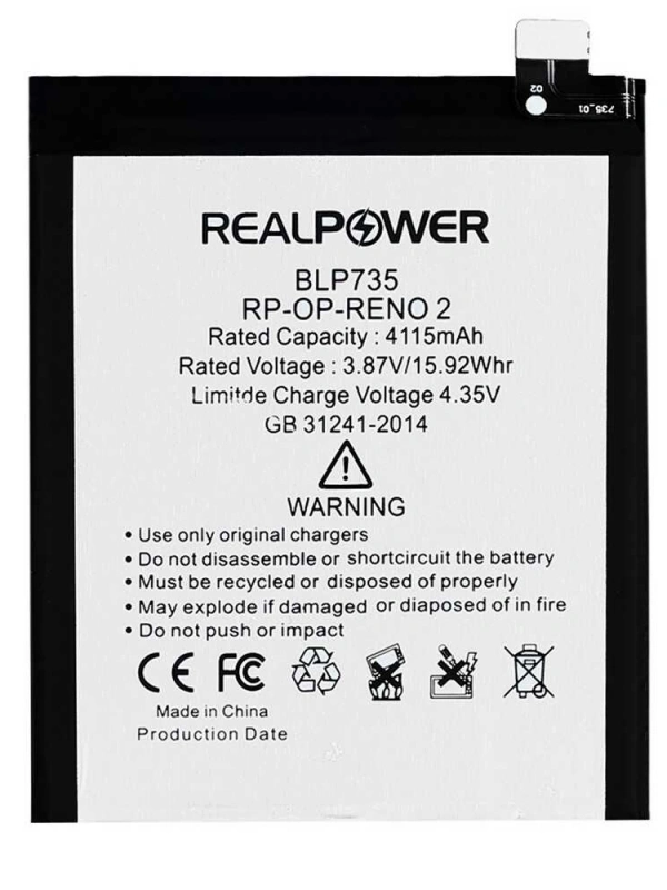RealPower Oppo Uyumlu Reno 2 Batarya 4115mah