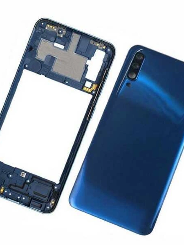 Samsung Uyumlu Galaxy A50 A505 Kasa Kapak Mavi Çıtasız