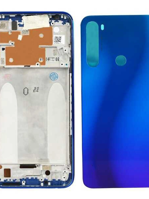 Xiaomi Uyumlu Redmi Note 8 Kasa Kapak Mavi Çıtalı