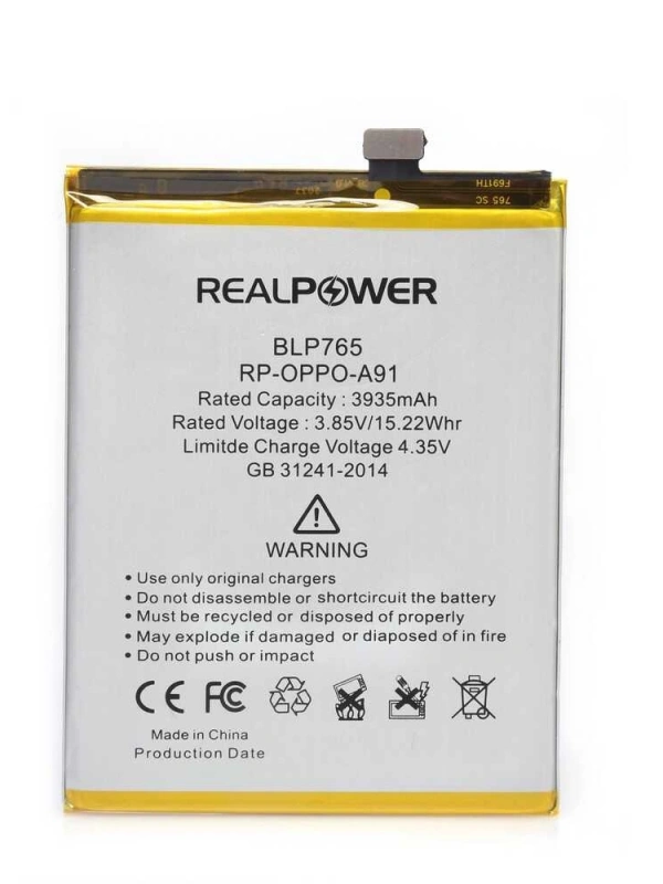 RealPower Oppo Uyumlu A91 Batarya 3935mAh