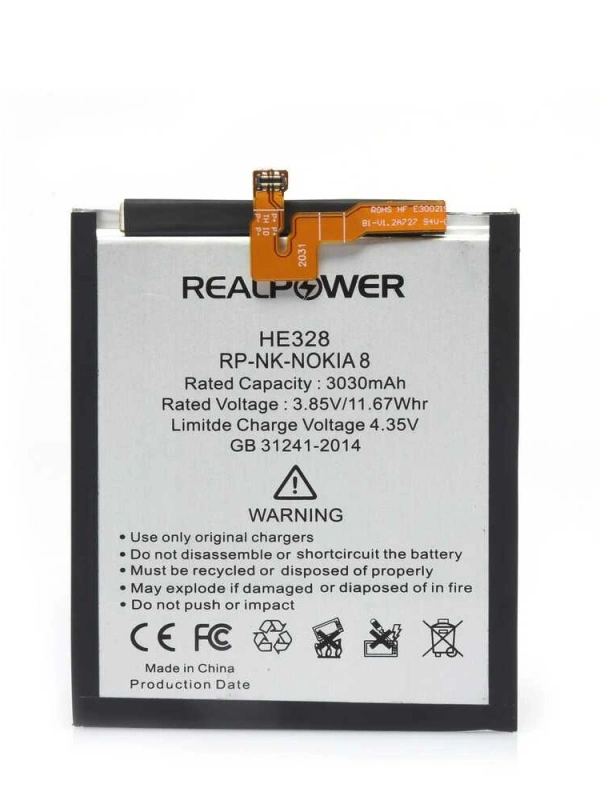 RealPower Nokia Uyumlu 8 Batarya 3030mah