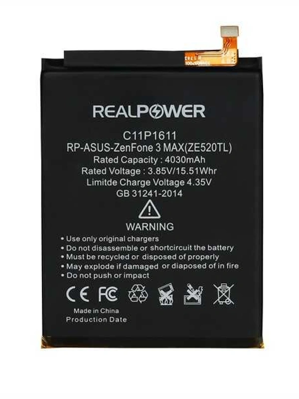 RealPower Asus Uyumlu Zenfone 3 Max 5.2 Batarya