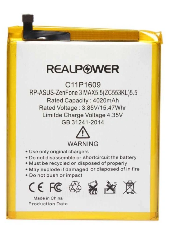RealPower Asus Uyumlu Zenfone 3 Max 5.5  Batarya