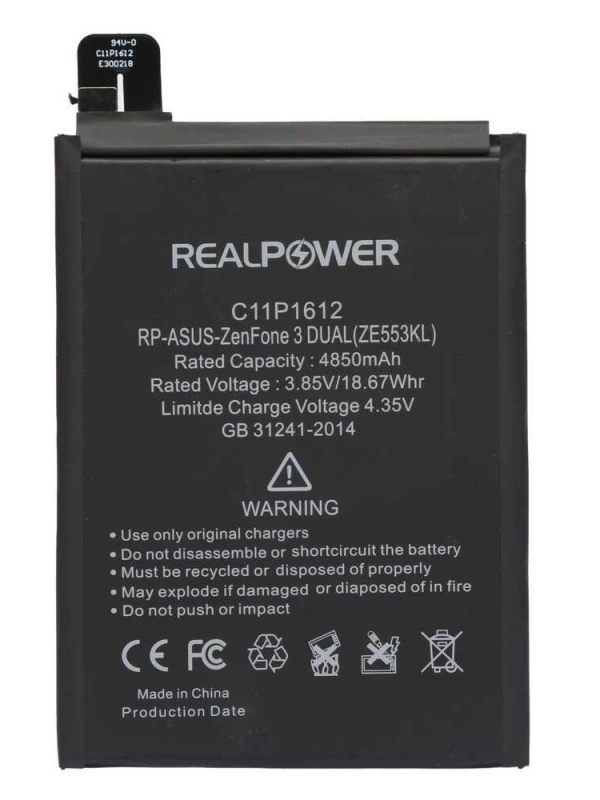 RealPower Asus Uyumlu Zenfone Zoom S Batarya