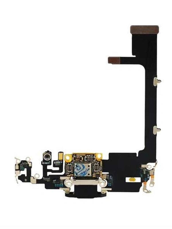 Apple Uyumlu iPhone 11 Pro Şarj Soketli Mikrofon Filmi Flex Siyah Servis