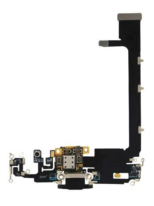 Apple Uyumlu iPhone 11 Pro Max Şarj Soketli Mikrofon Filmi Flex Siyah Servis