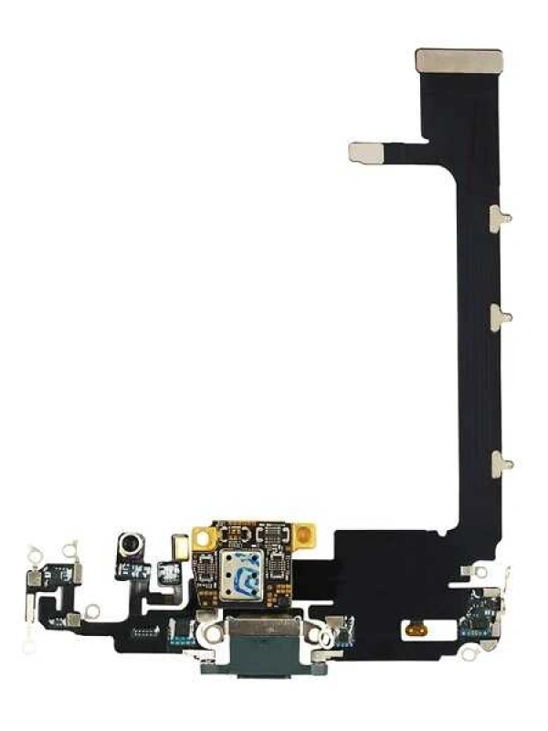 Apple Uyumlu iPhone 11 Pro Max Şarj Soketli Mikrofon Filmi Flex Yeşil Servis