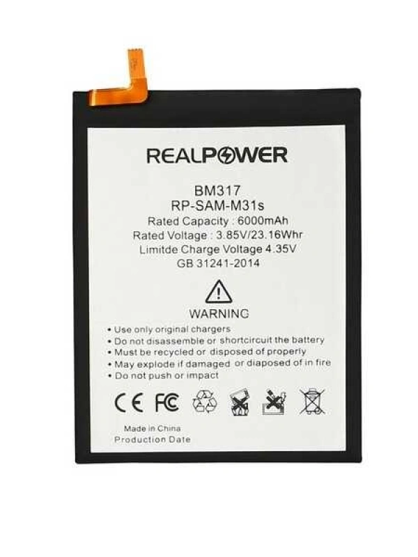 RealPower Samsung Uyumlu Galaxy M31s M317 Batarya 6000mah