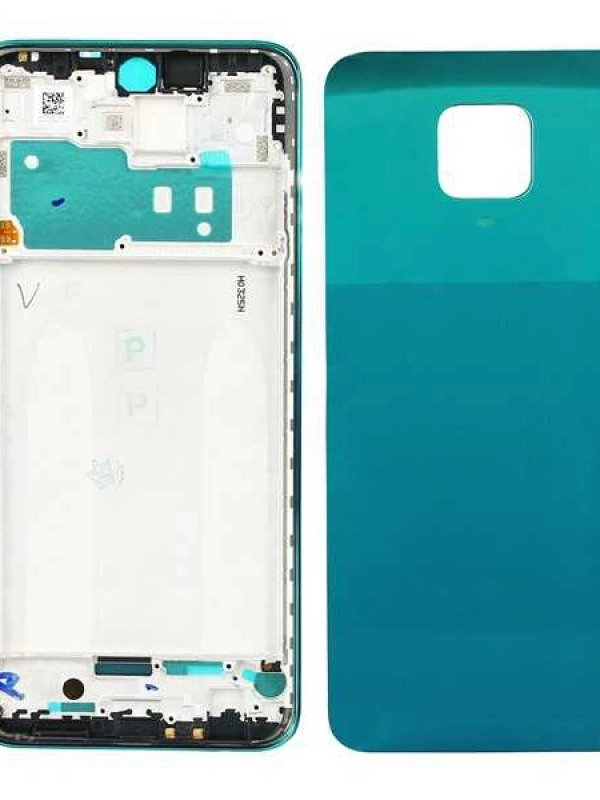 Xiaomi Uyumlu Redmi Note 9s Kasa Kapak Yeşil Çıtalı