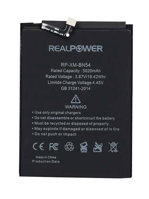 RealPower Xiaomi Uyumlu Redmi Note 9 Pro Batarya 5020mah