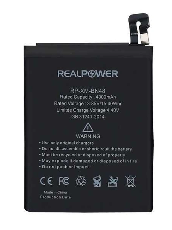 RealPower Xiaomi Uyumlu Redmi Note 6 Pro Batarya 4000mah