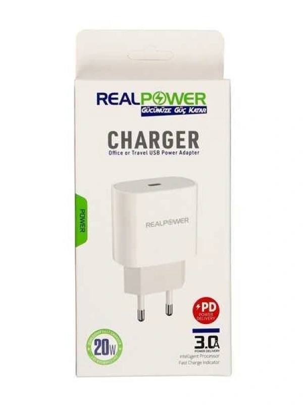 RealPower Apple Uyumlu iPhone 20 W Usb-c Güç Adaptörü Şarj Cihazı OLD