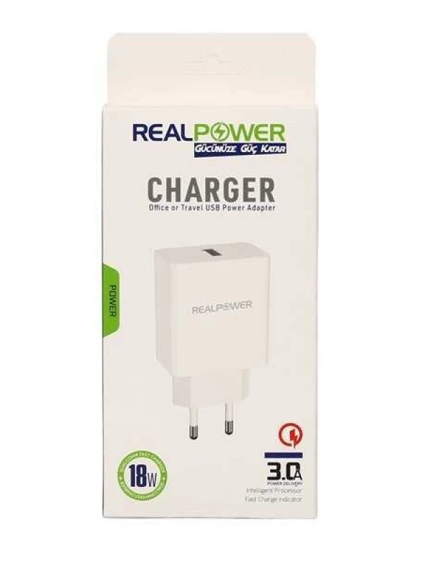 RealPower Xiaomi Uyumlu 18 W Güç Adaptörü Şarj Cihazı OLD