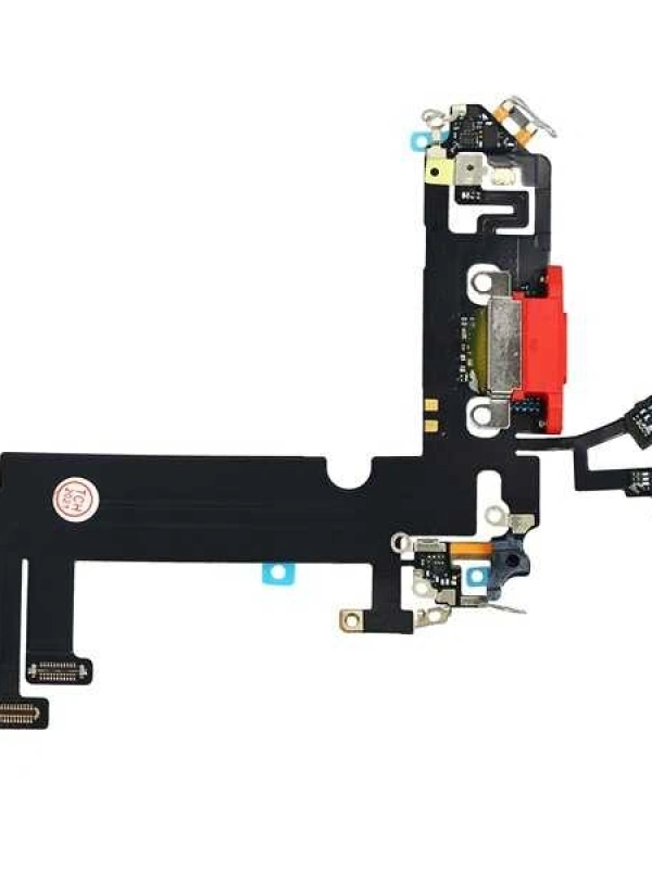 Apple Uyumlu iPhone 12 Mini Şarj Soketli Mikrofon Filmi Flex Kırmızı