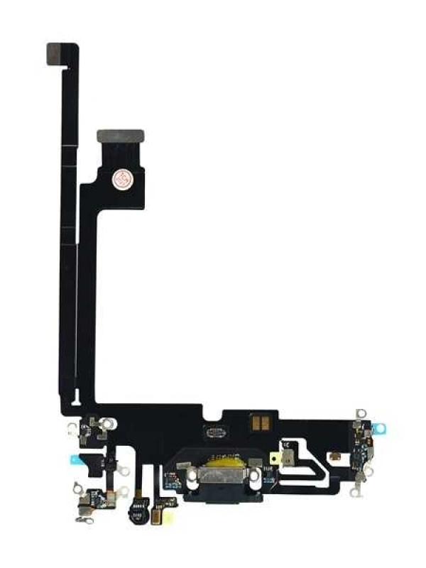 Apple Uyumlu iPhone 12 Pro Max Şarj Soketli Mikrofon Filmi Flex Siyah