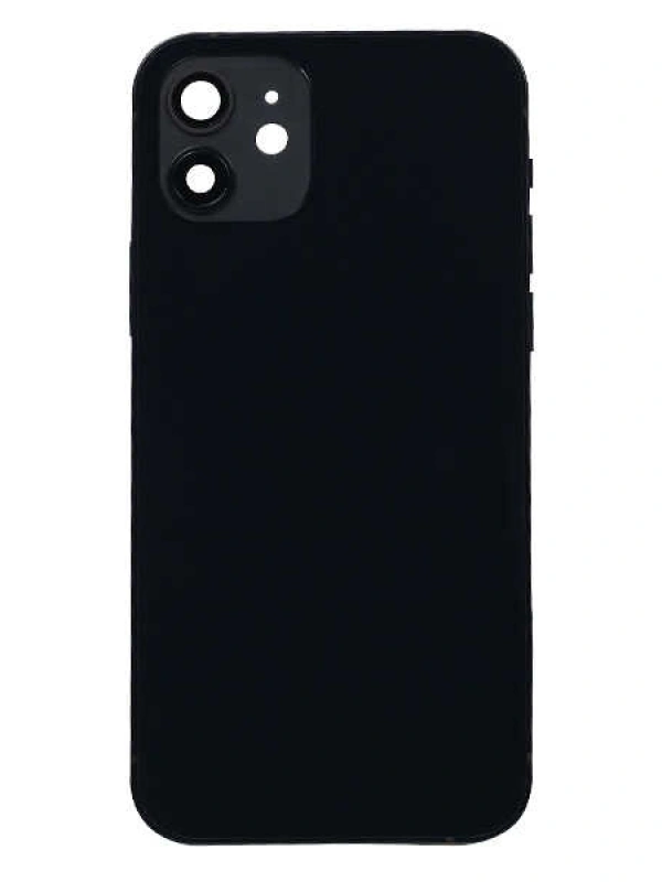 Apple Uyumlu iPhone 12 Kasa Kapak Siyah Dolu