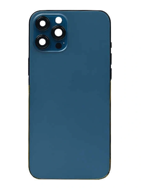 Apple Uyumlu iPhone 12 Pro Max Kasa Kapak Mavi Dolu