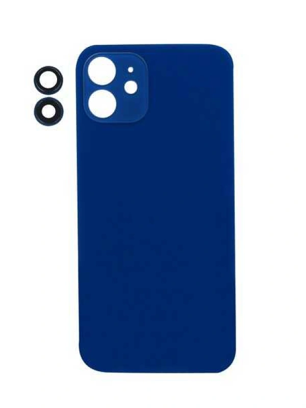 Apple Uyumlu iPhone 12 Arka Kapak Kamera Lensli Mavi