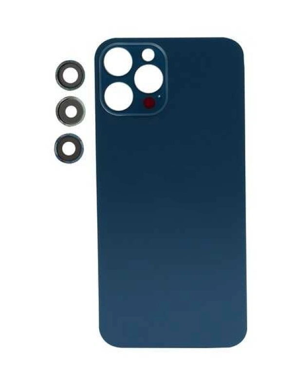 Apple Uyumlu iPhone 12 Pro Max Arka Kapak Kamera Lensli Mavi