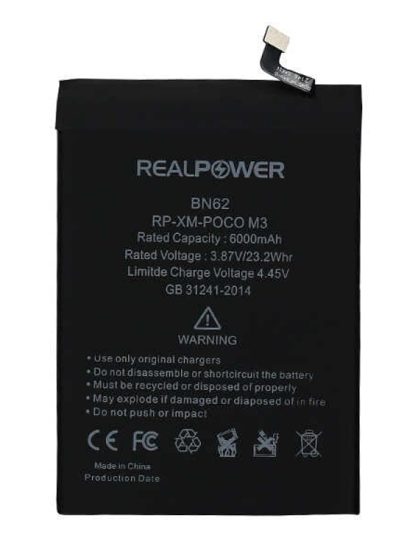 RealPower Xiaomi Uyumlu Poco M3 Batarya Pil